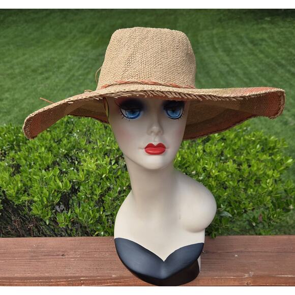 Scala Ombre Raffia Style Packable Sun Hat Boho Resort Beach Floppy Brim main image 6